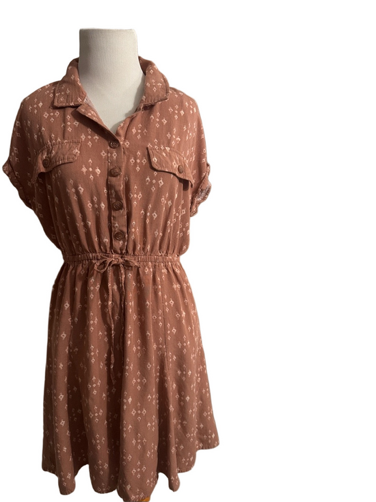 Lucky Brand Dresses & Skirts - Lucky Brand Terra Cotta Short-Sleeve Button-Front Mini Dress